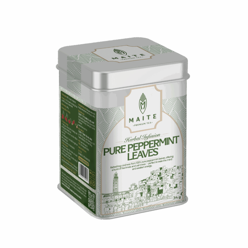 Trà lá cao cấp Thảo mộc bạc hà Maite - Pure Peppermint Tea - 34g